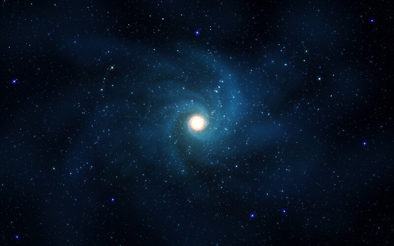 Spiral Galaxy in Space — Nebula, Black