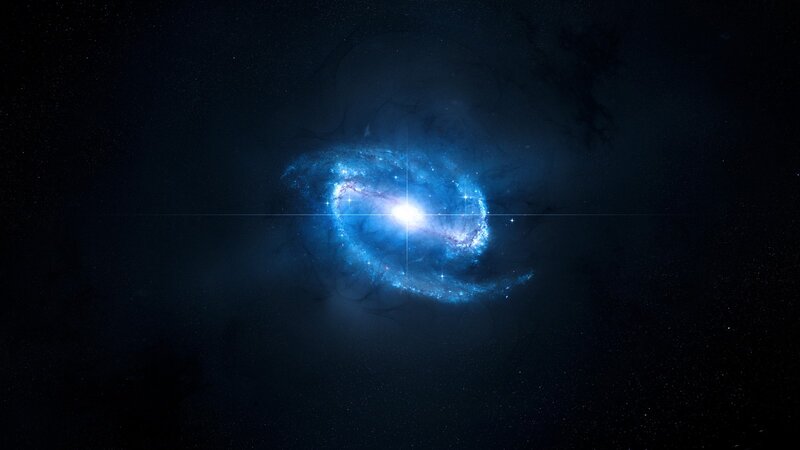 Spiral Galaxy in Space — Night, Digital Art