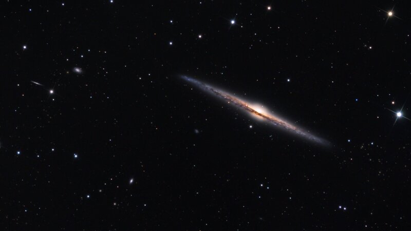 Spiral Galaxy in Space — Night, Yellow