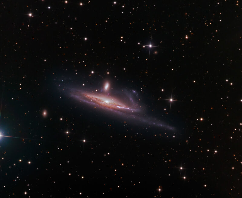 Spiral Galaxy in Space — Photograph, Purple