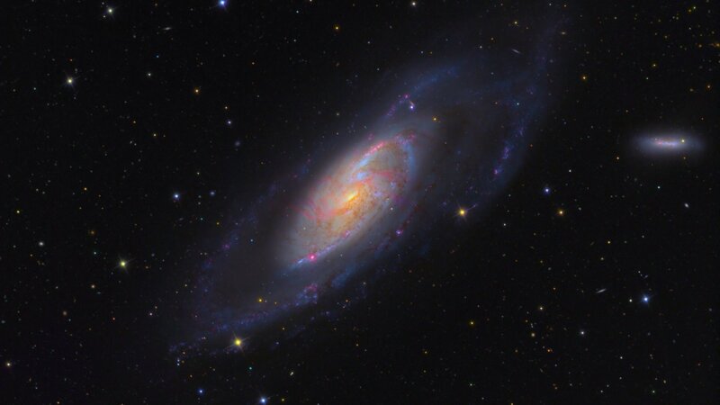 Spiral Galaxy in Space — Photograph, Yellow