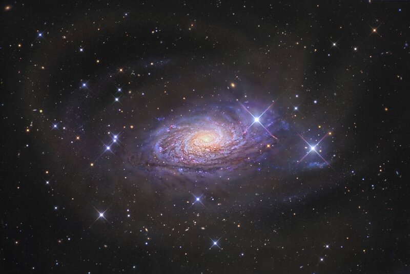 Spiral Galaxy in Space — Purple, Cosmic, Night, Photograph, Stars, Nebula, Blue, White