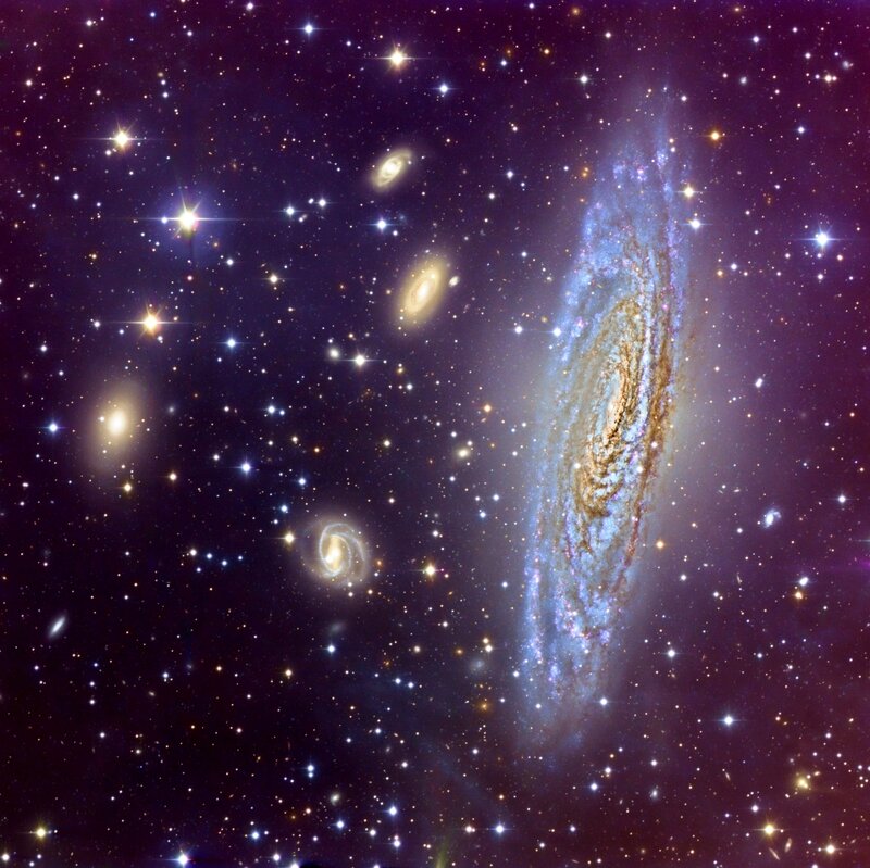 Spiral Galaxy in Space — Purple, Cosmic