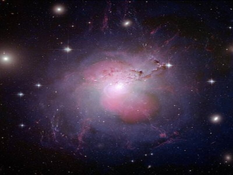 Spiral Galaxy in Space — Purple, Dramatic, Night