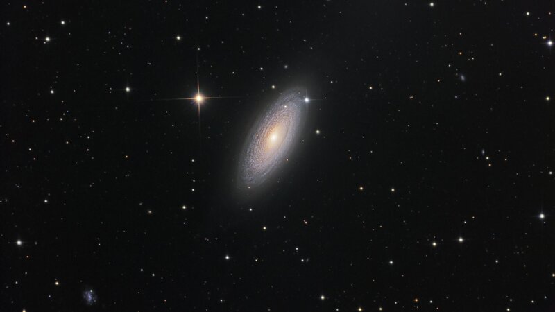 Spiral Galaxy in Space — Serene, Yellow