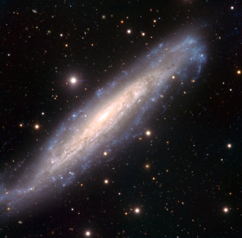 Spiral Galaxy in Space — Stars, Blue