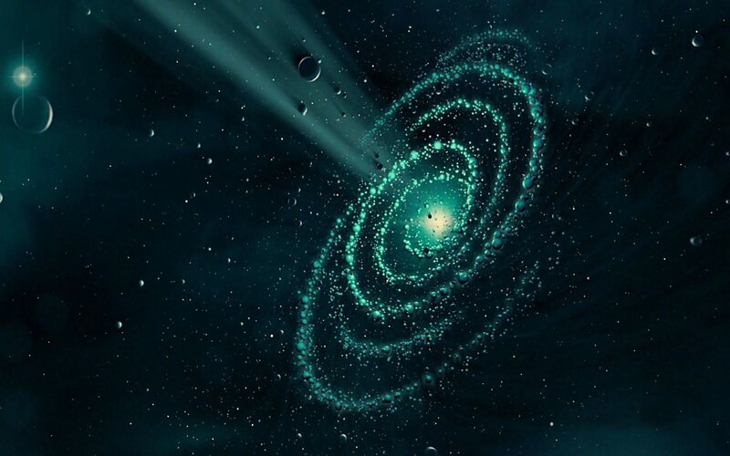 Spiral Galaxy in Space — Teal