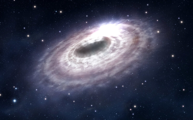 Spiral Galaxy in Space — White, Cosmic, Night