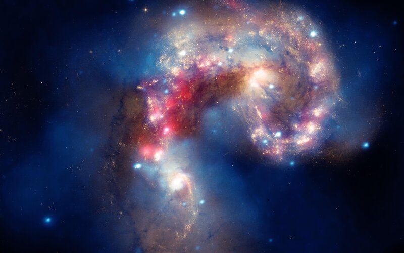 Spiral Galaxy Merger — Blue, Dramatic, Photograph