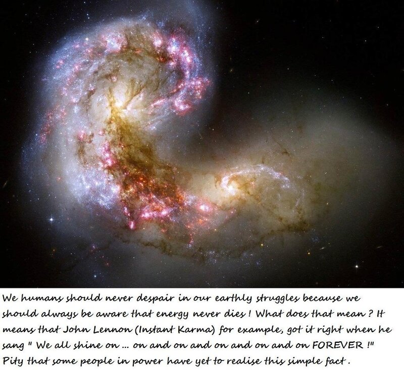 Spiral Galaxy Merger — White, Dramatic