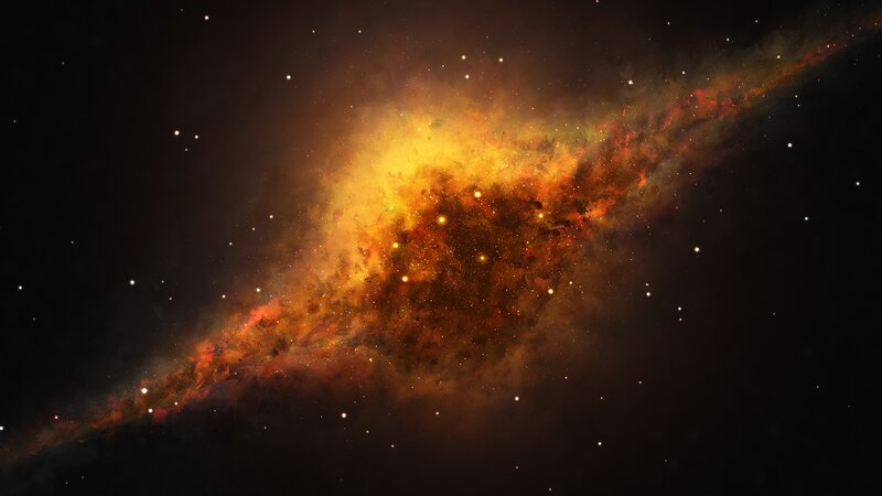 Spiral Galaxy Nebula — Orange