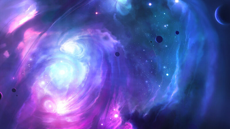 Spiral Galaxy Nebula — Purple