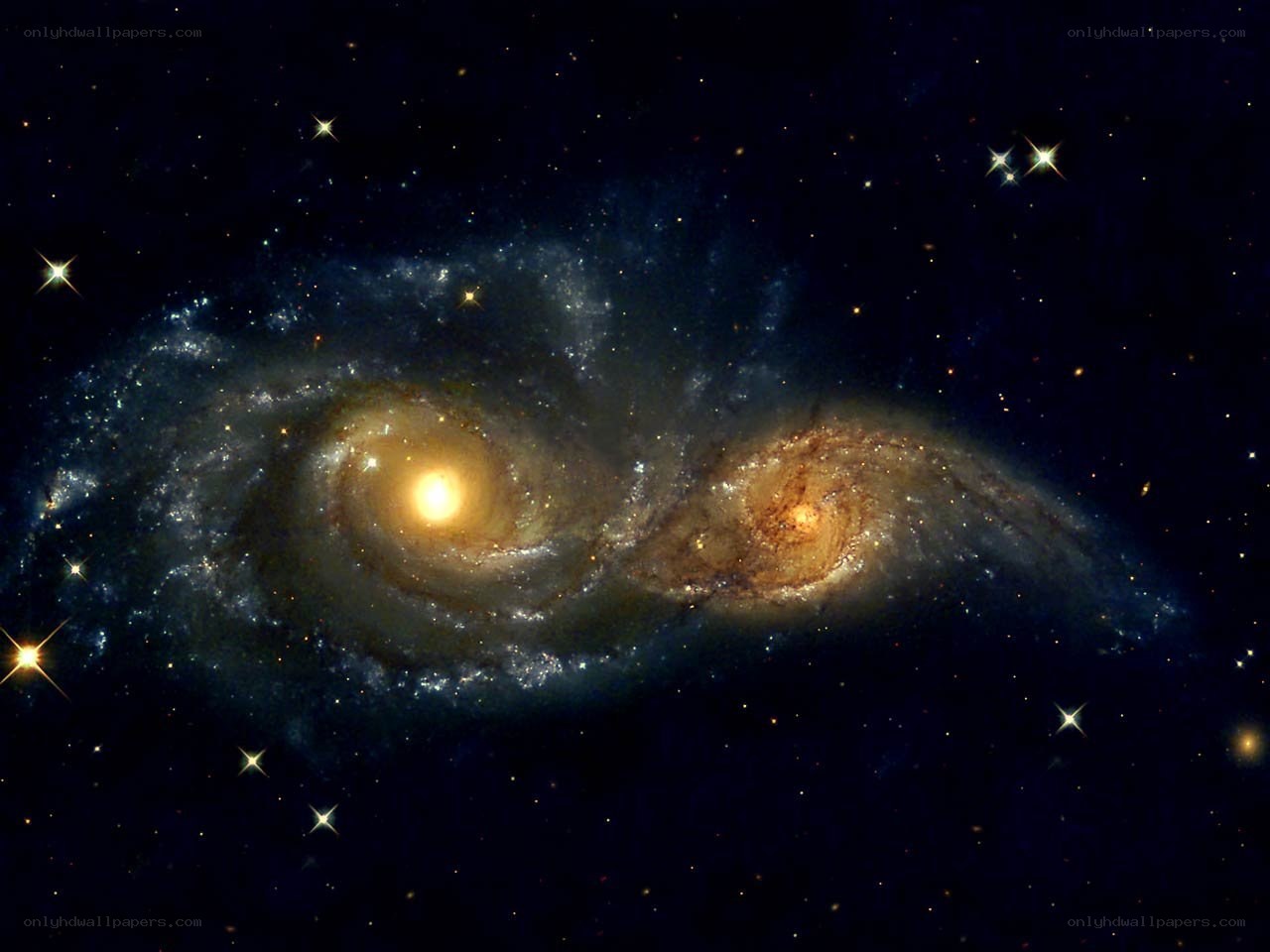 Spiral galaxy pair in deep space
