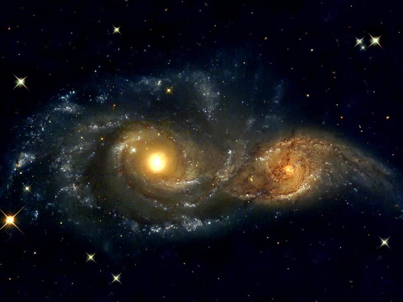 Spiral galaxy pair in deep space
