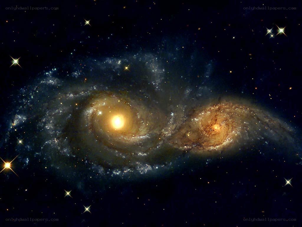 Spiral galaxy pair in deep space