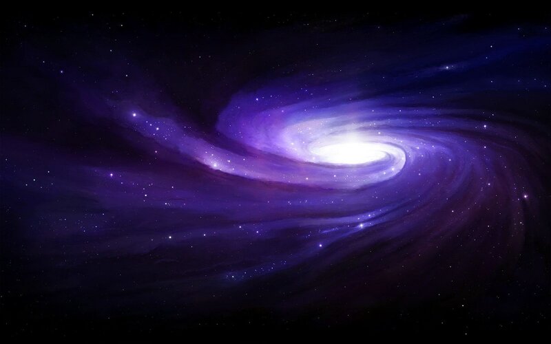 Spiral Galaxy — Purple, Cosmic, Night, Digital Art