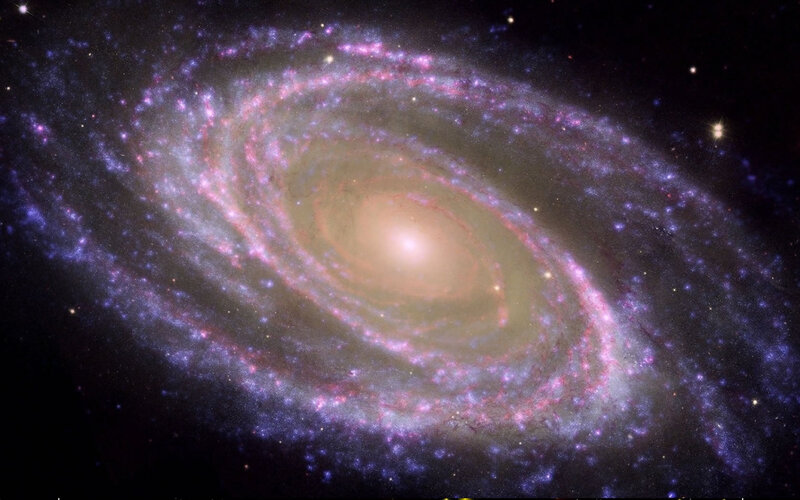 Spiral Galaxy — Purple, Cosmic, Photograph, Stars, Nebulae
