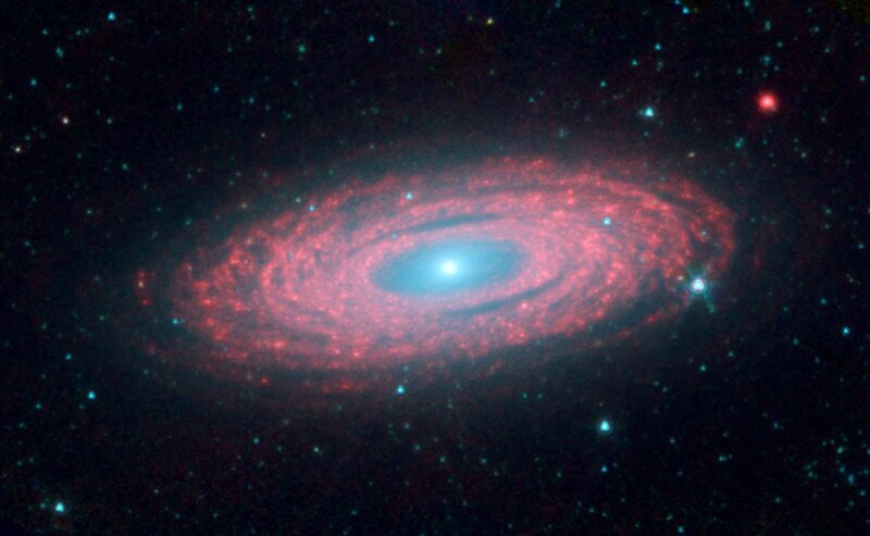 Spiral Galaxy — Red, Cosmic, Photograph, Stars, Nebula, Blue, Black