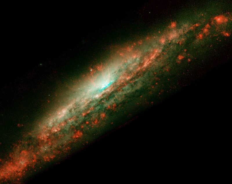 Spiral Galaxy — Red, Cosmic, Photograph, Stars, Nebula, Green