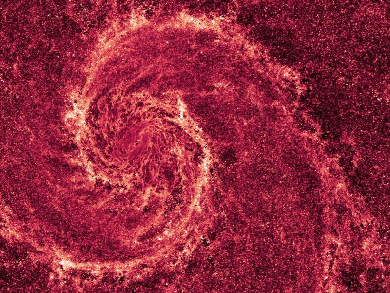 Spiral Galaxy — Red, Cosmic, Photograph, Stars