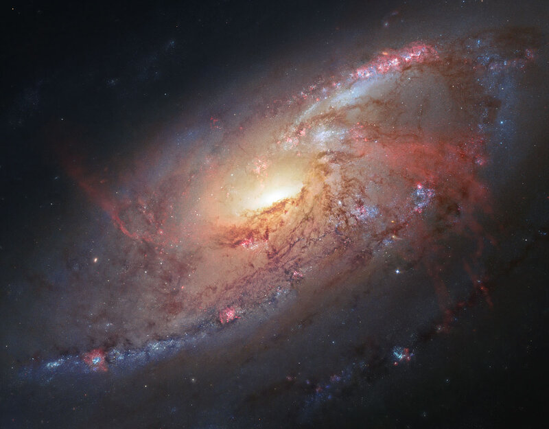 Spiral Galaxy — Red, Cosmic, Photograph