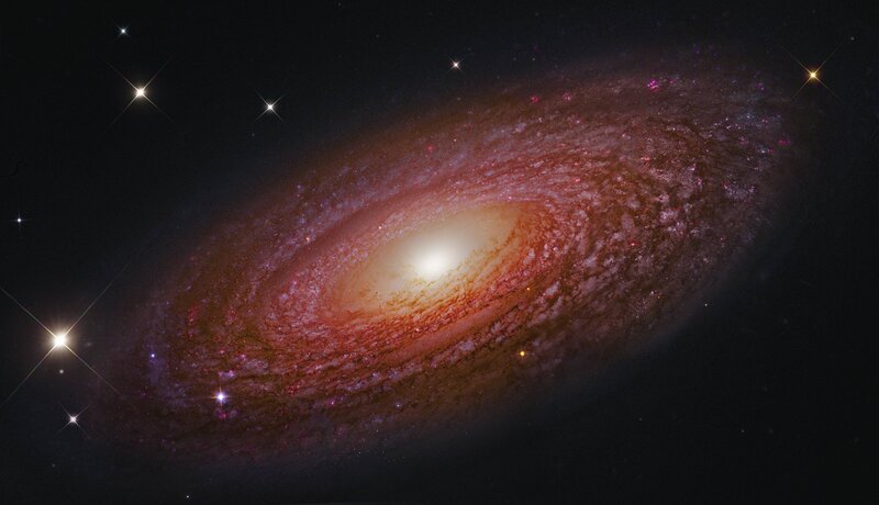 Spiral Galaxy — Red, Dramatic, Photograph, Stars
