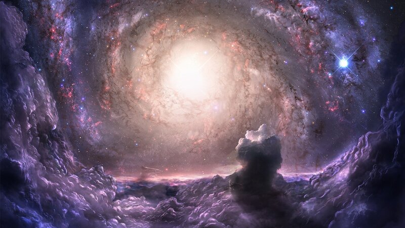 Spiral Galaxy View — Purple