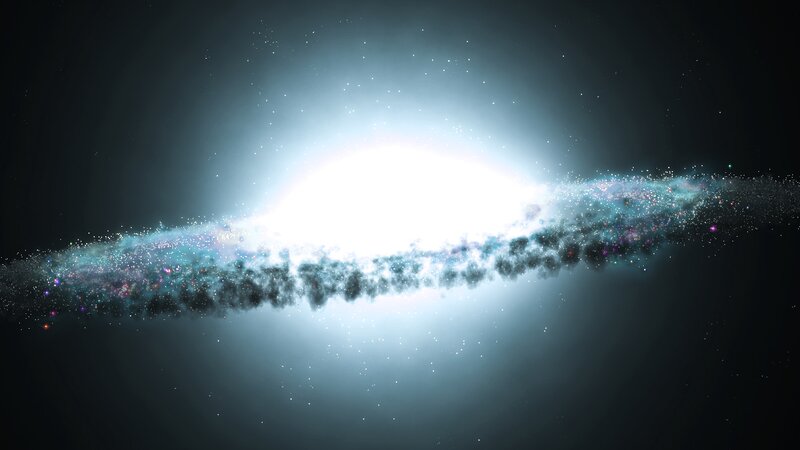 Spiral Galaxy — White, Cosmic, Digital Art