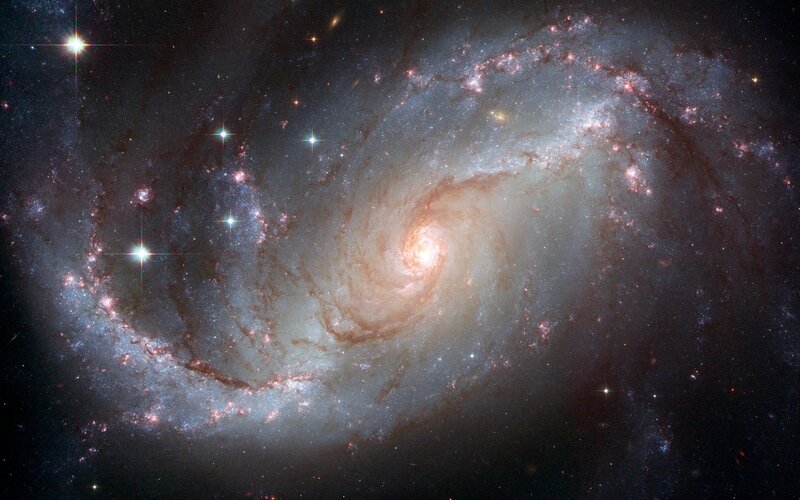 Spiral Galaxy — White, Cosmic, Photograph, Stars, Nebula, Space, Blue, Red