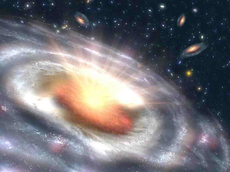 Spiral galaxy with active galactic nucleus