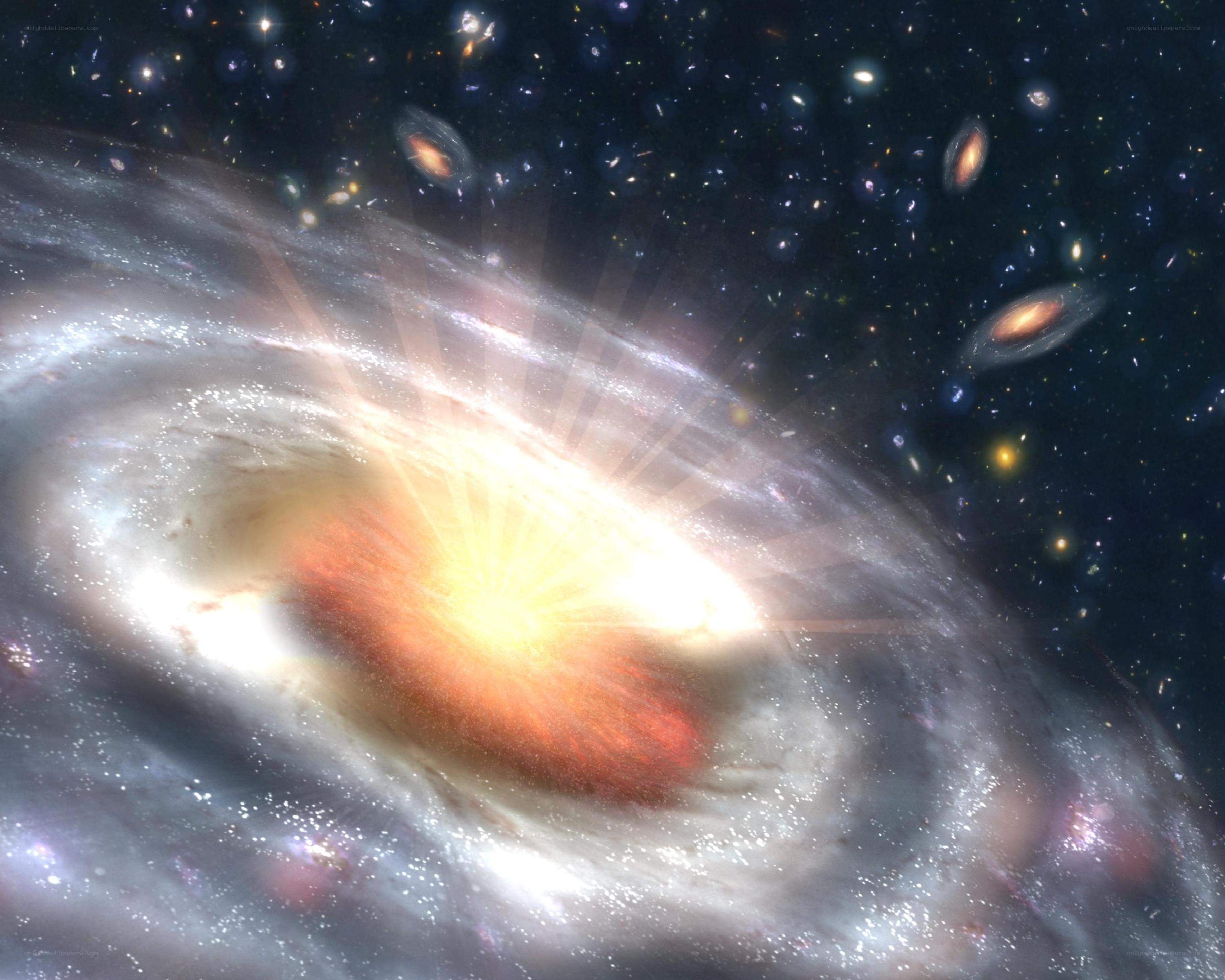Spiral galaxy with active galactic nucleus
