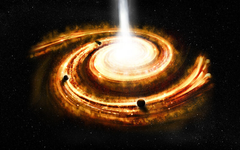 Spiral galaxy with central jet