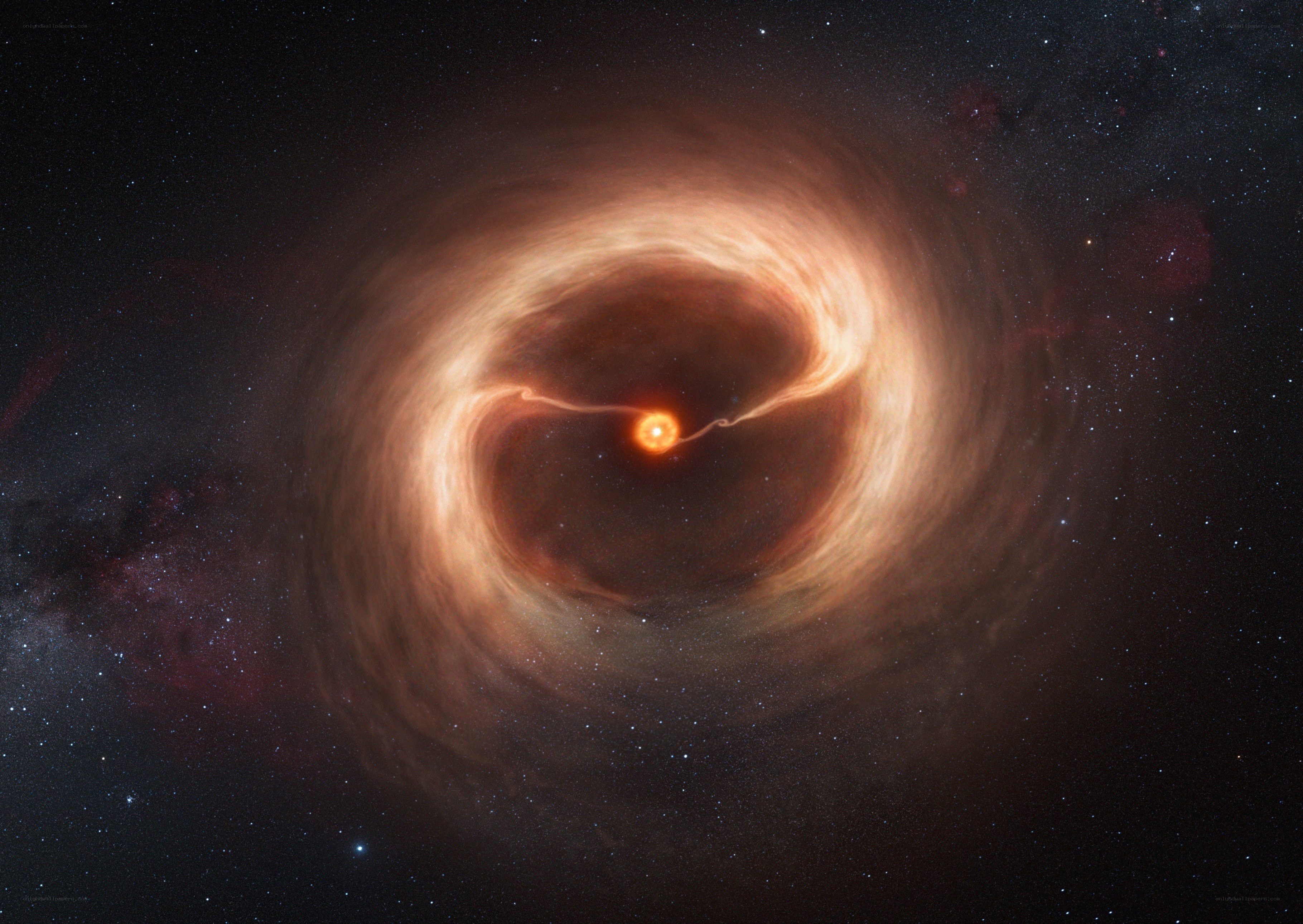 Spiral galaxy with central star