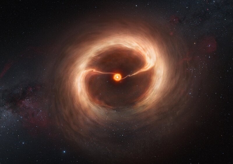 Spiral galaxy with central star
