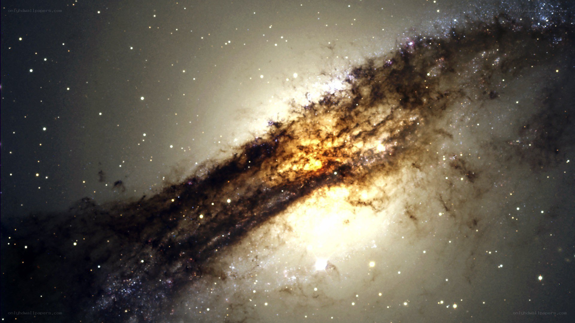 Spiral galaxy with dust lanes