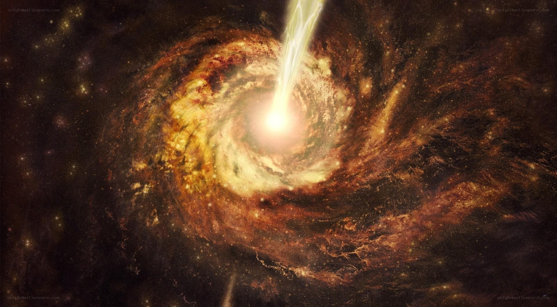 Spiral galaxy with jet