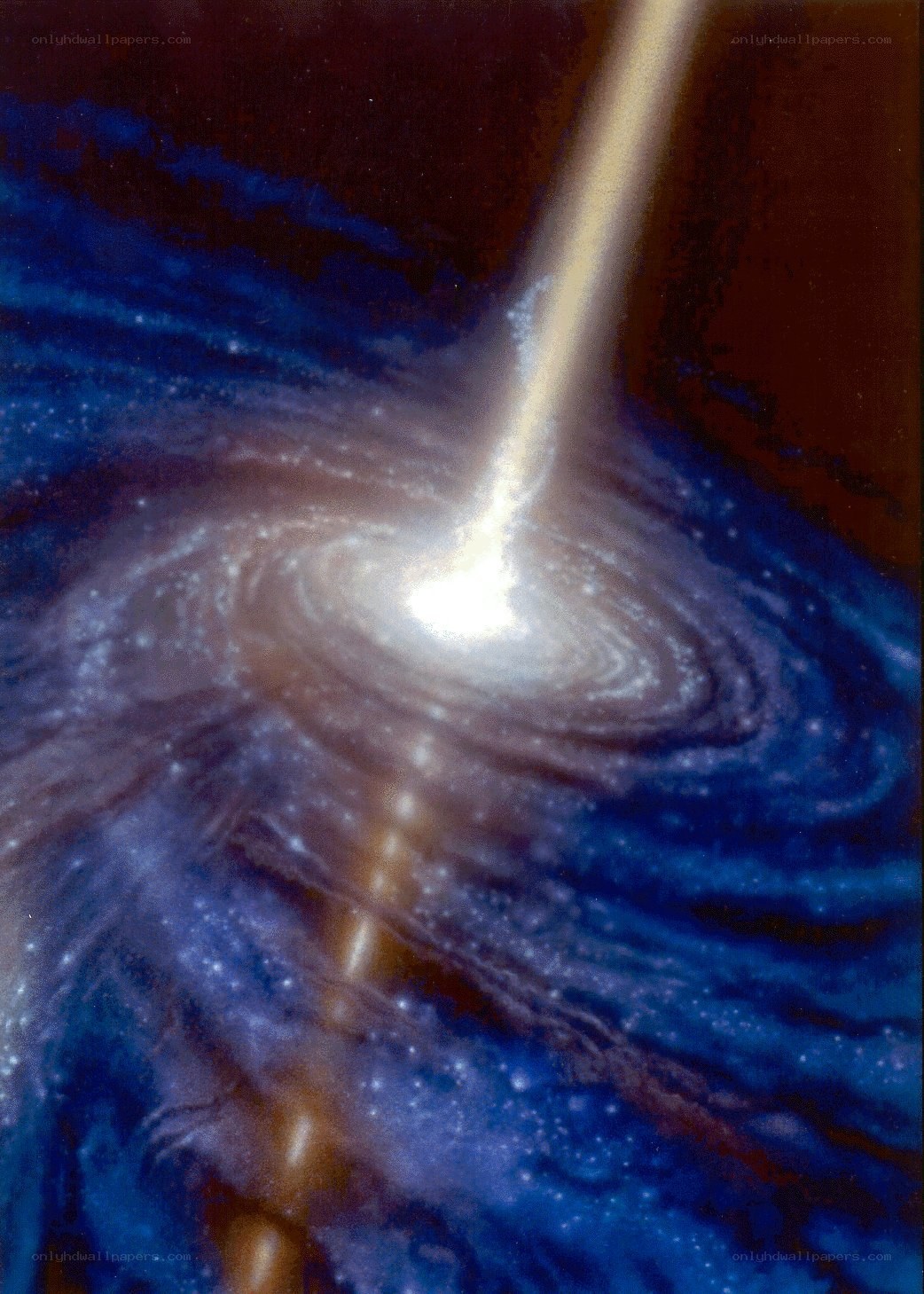 Spiral galaxy with jet