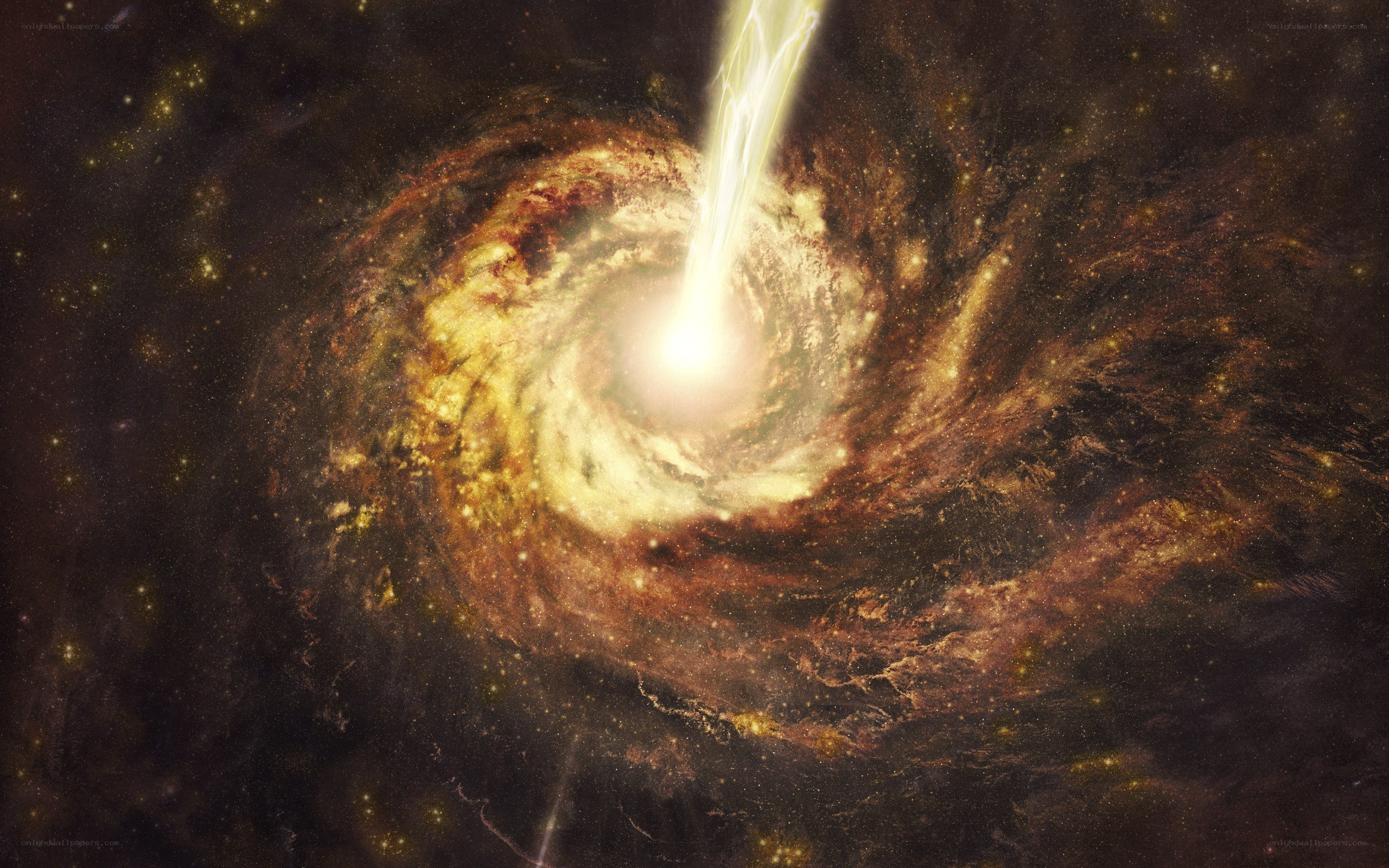 Spiral galaxy with jet