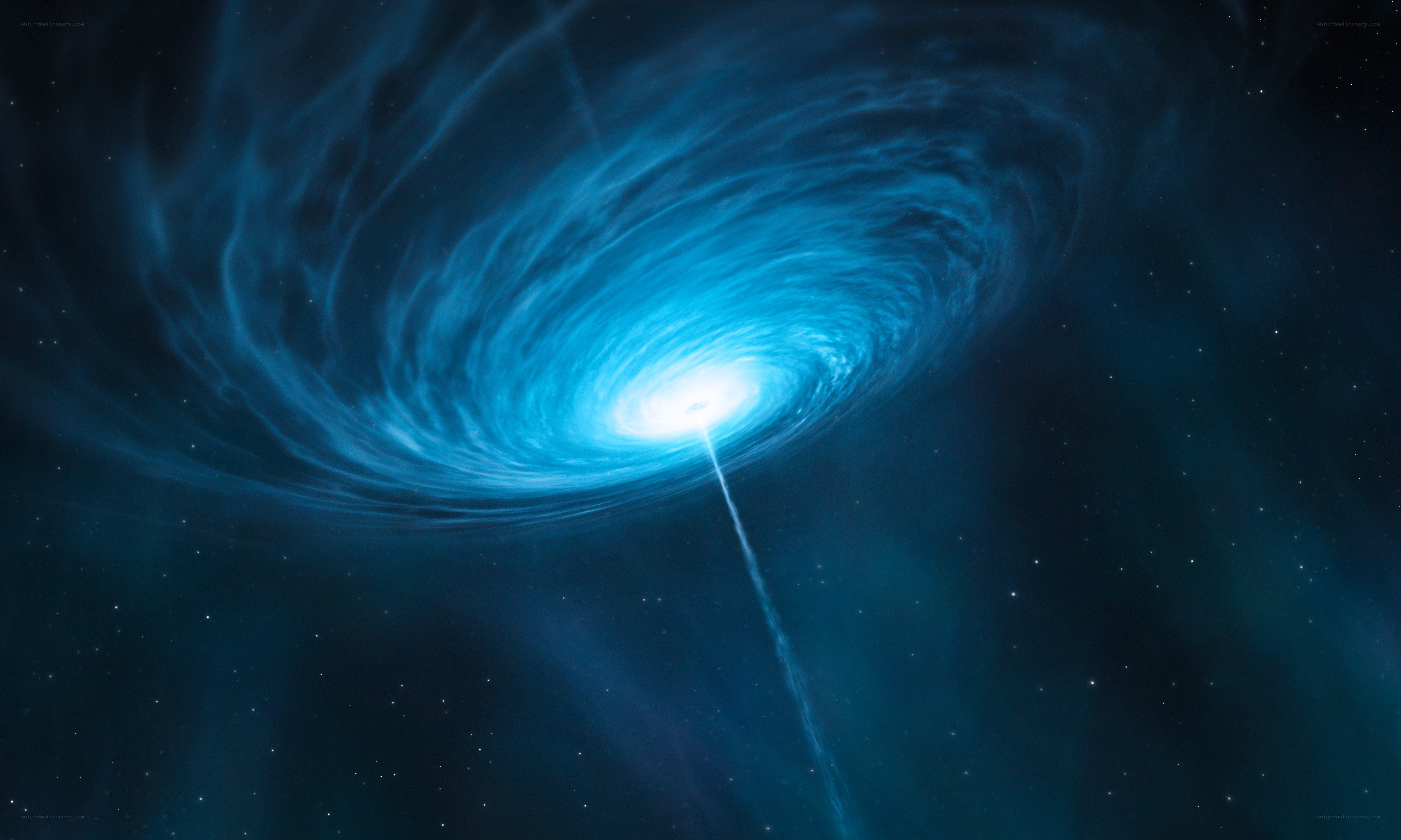 Spiral galaxy with jet