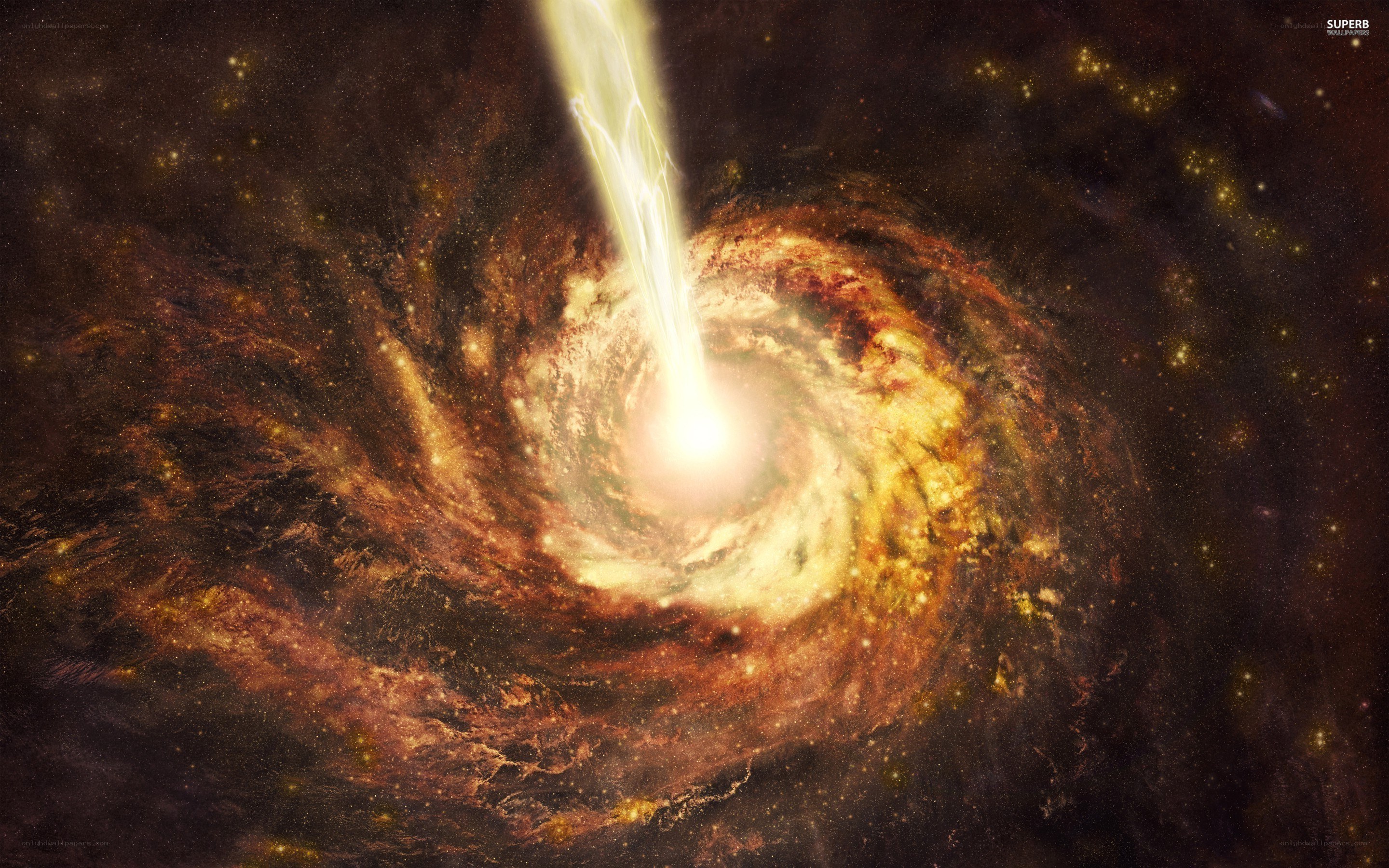 Spiral galaxy with jet