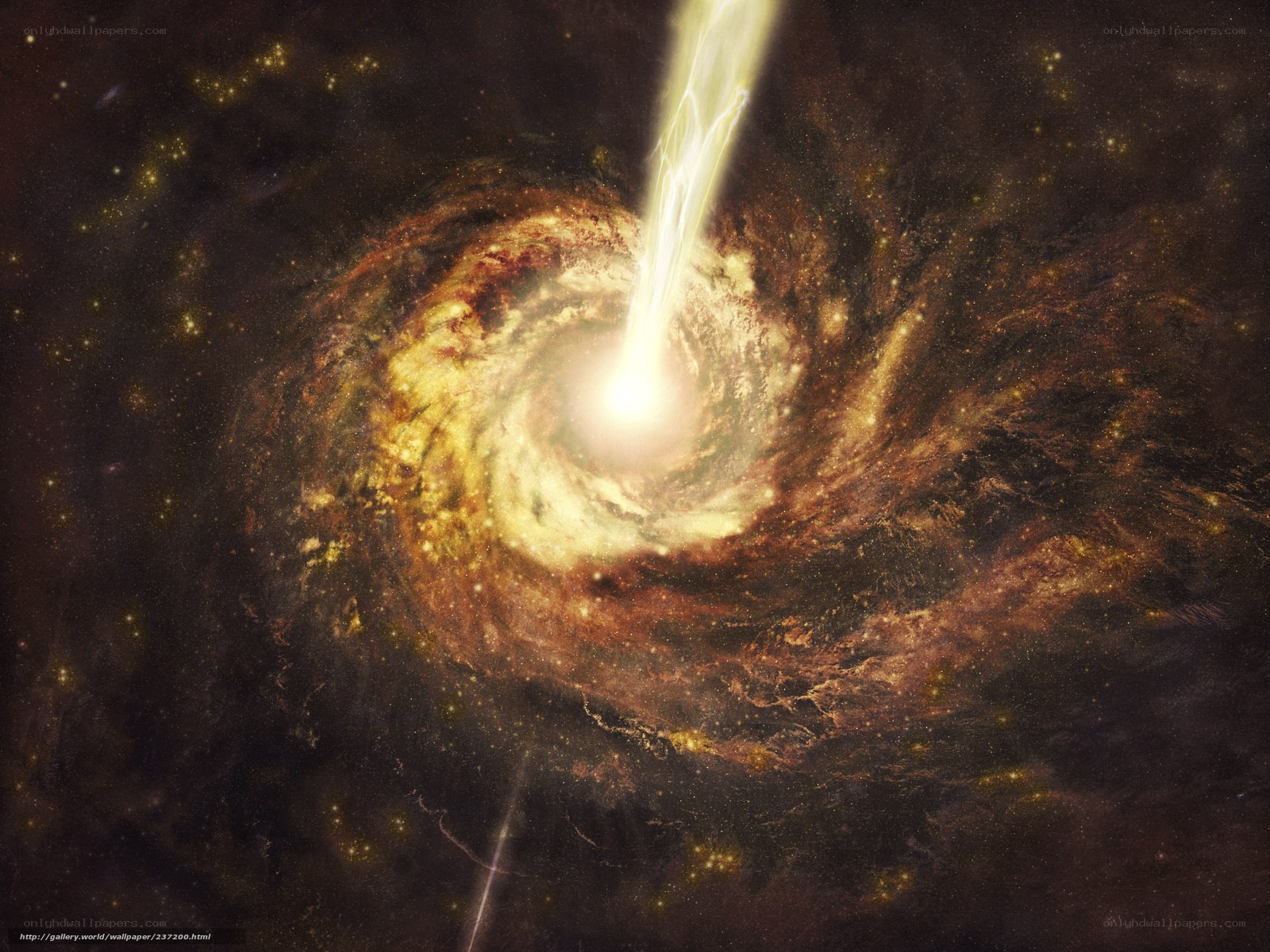 Spiral galaxy with jet