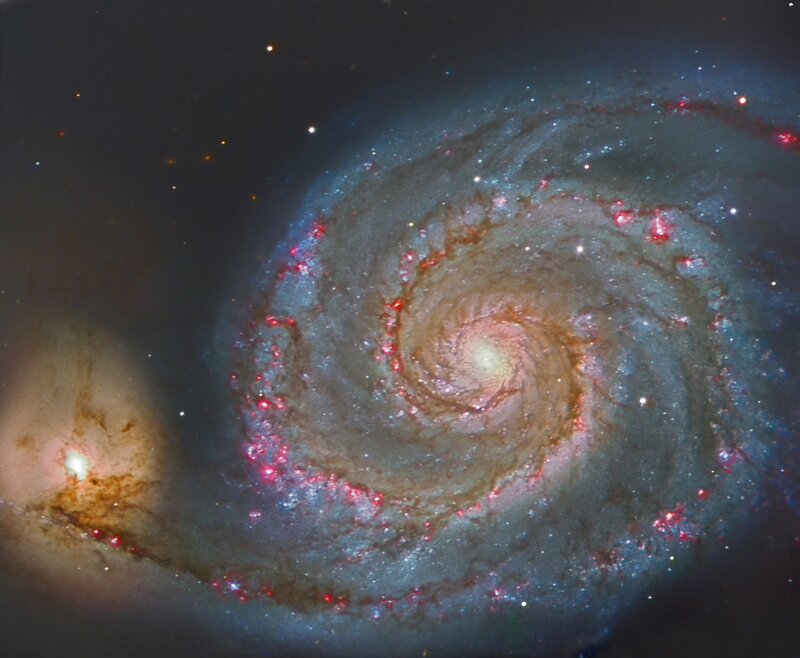 Spiral galaxy with star-forming regions