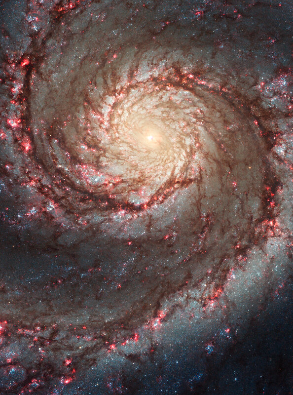 Spiral galaxy with star-forming regions