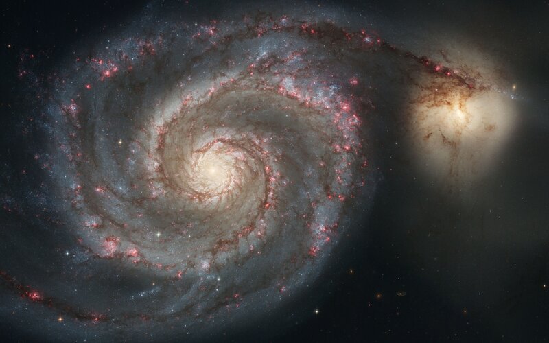 Spiral galaxy with star-forming regions