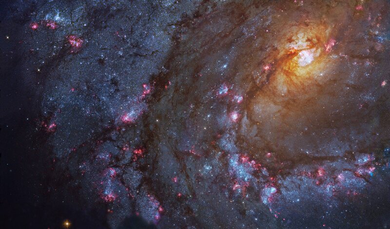 Spiral galaxy with star-forming regions
