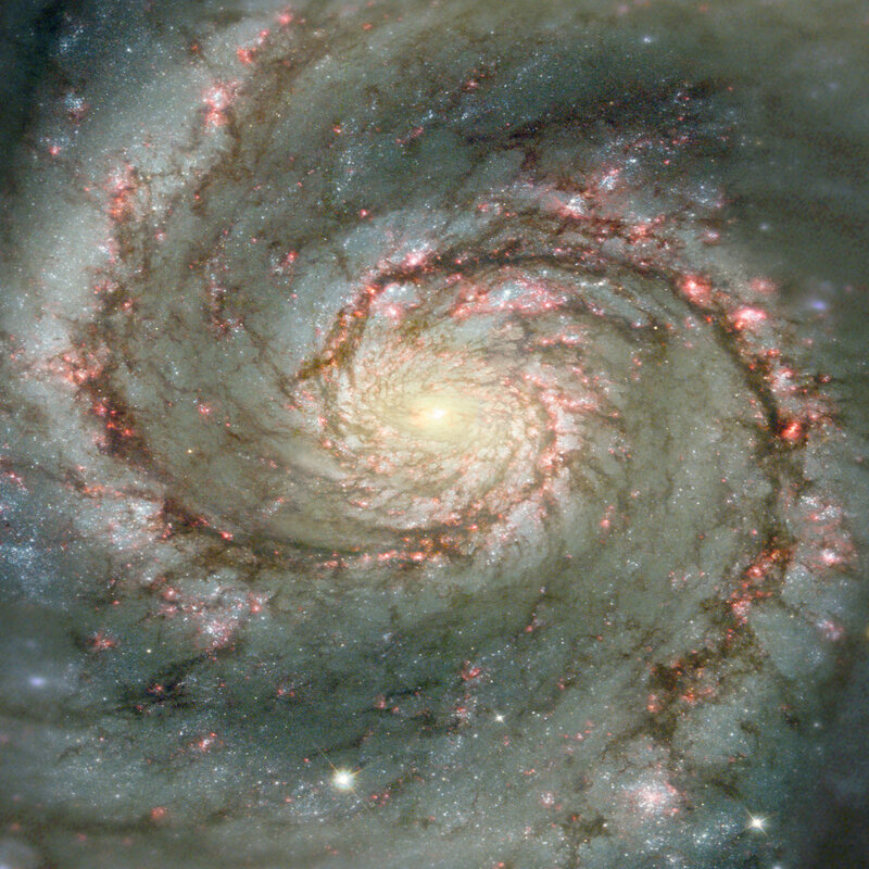 Spiral galaxy with star-forming regions