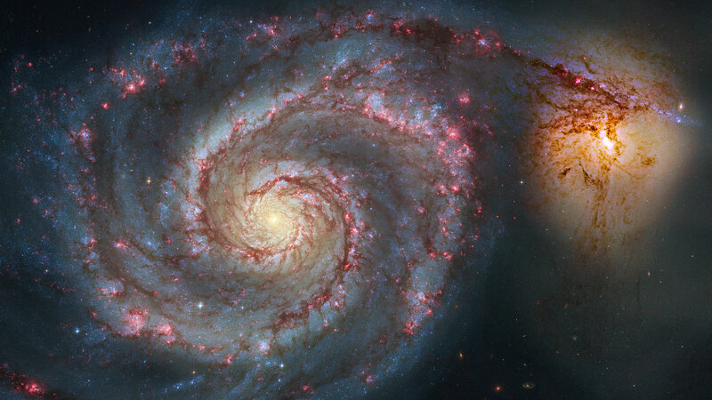 Spiral galaxy with star-forming regions