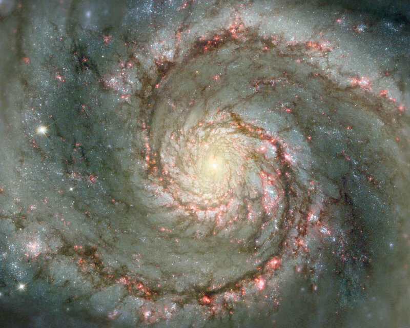 Spiral galaxy with star-forming regions