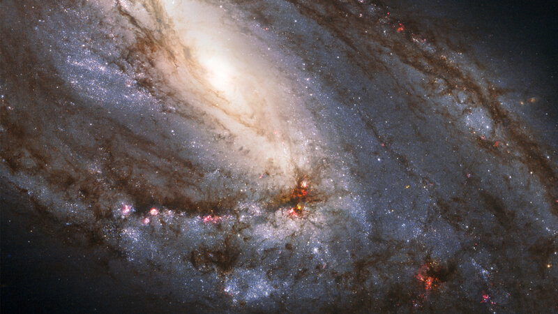 Spiral galaxy with star-forming regions