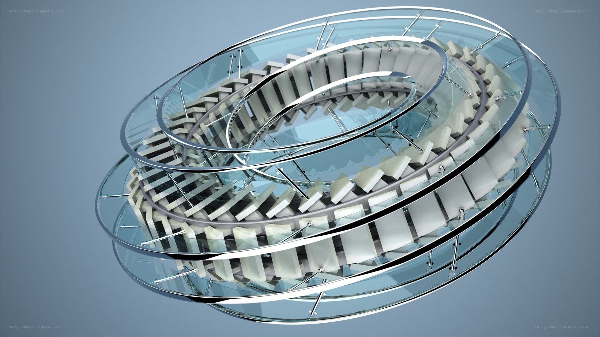 Spiral glass staircase design